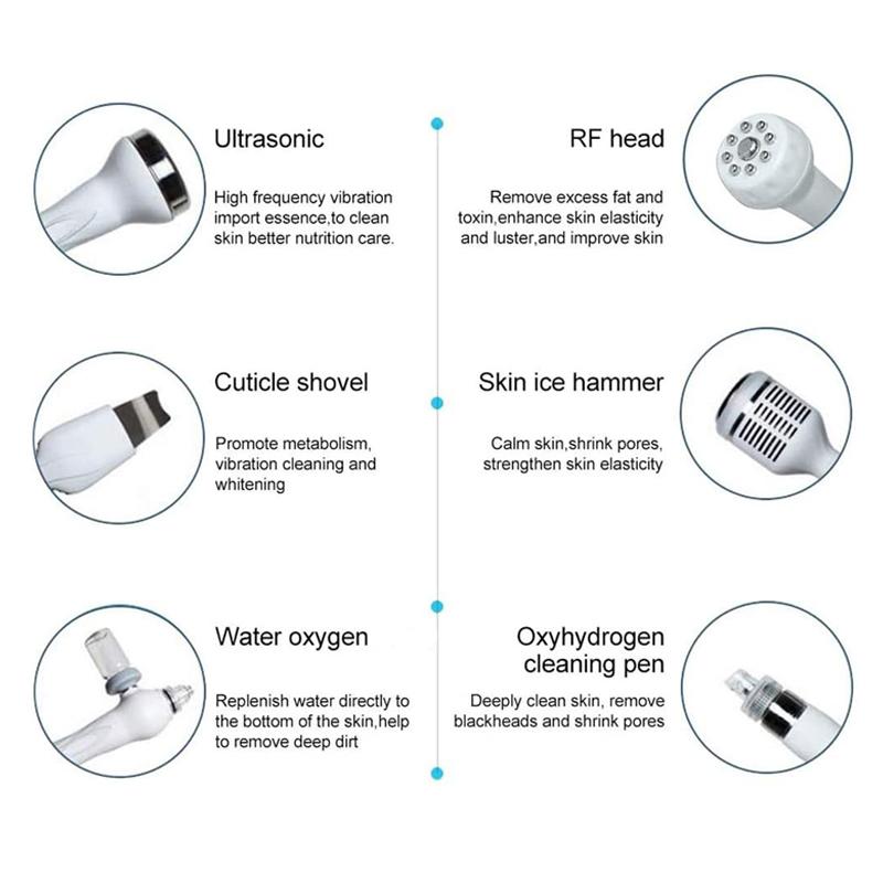 6 в 1 Bubble Oxygen HydraFacial Machine Hydra Facial Machine Пузырьковая машина для лица Водородная микродермабразия Салон