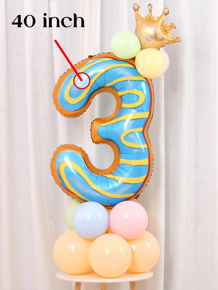 Sweet Donut Ice Cream Cake Foil Balloons Love Helium Balloon Baby Shower Birthday Party Decoration Kids Toy Digital Figure Globo