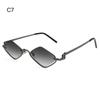 Retro Diamond-Shaped Women's Sunglasses Metal Hip Hop Vintage Shades Narrow Small Eyewear for Women & Men