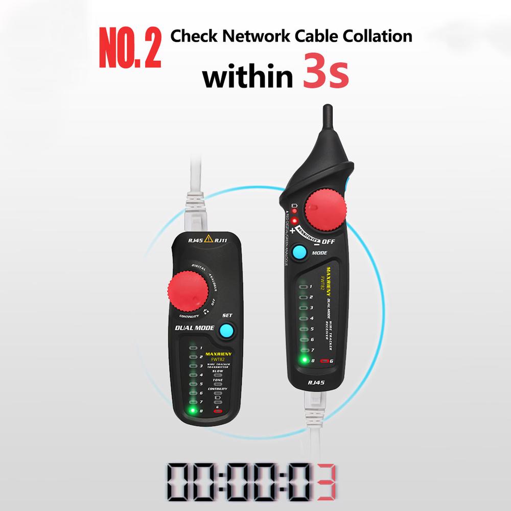 MAXRIENY FWT82 Цифровой и аналоговый двухрежимный сетевой кабельный трекер с тонером RJ45 RJ11 Ethernet LAN