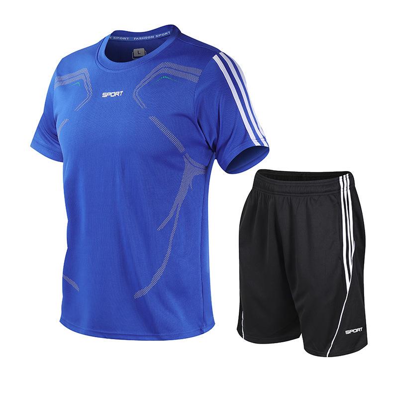 Sports suit Men's summer basketball sportswear two-piece set breathable quick-drying clothes short-sleeved fitness shorts running T-shirt