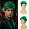 Green White Orange Men Wig with Bangs Natural St. Patrick's Day Wigs  Carnival Party