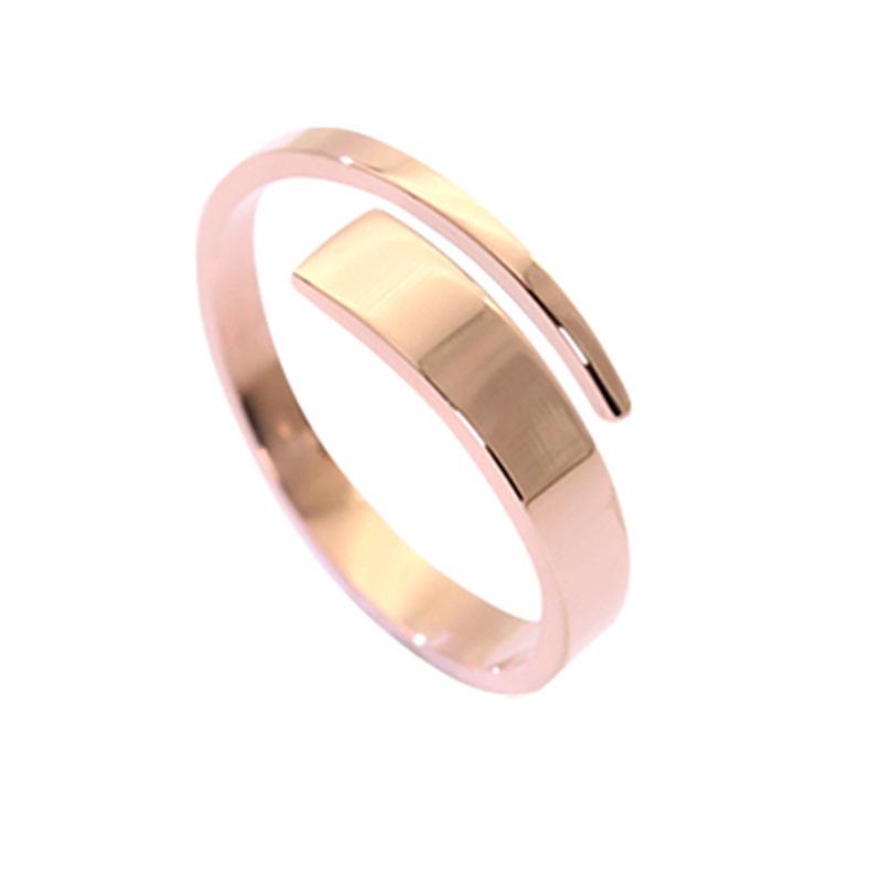 Минималистичное Корейское Стиле 18K Позолоченная Нержавеющая Сталь Кольцо-Стекляшка для Женщин