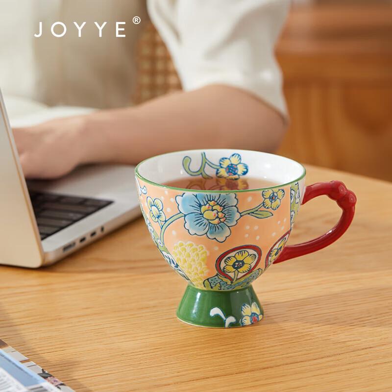 JOYYE Hand-Painted Ceramic Breakfast Mug