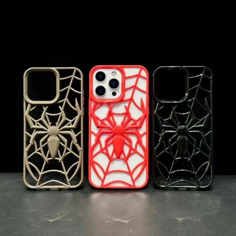 2025 Cool 3D Spider Hollow Dissipate Heat Phone Case For iPhone16 15 14 13 12 11 Pro Max Plus Shockproof Soft Silicone Cover