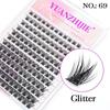 12Lines DIY Big Capacity Dovetail Eyelash Extension Firm Easy-grafting Eyelashes Mix Length C/D Curl Lashes Cluster Soft Ribbon
