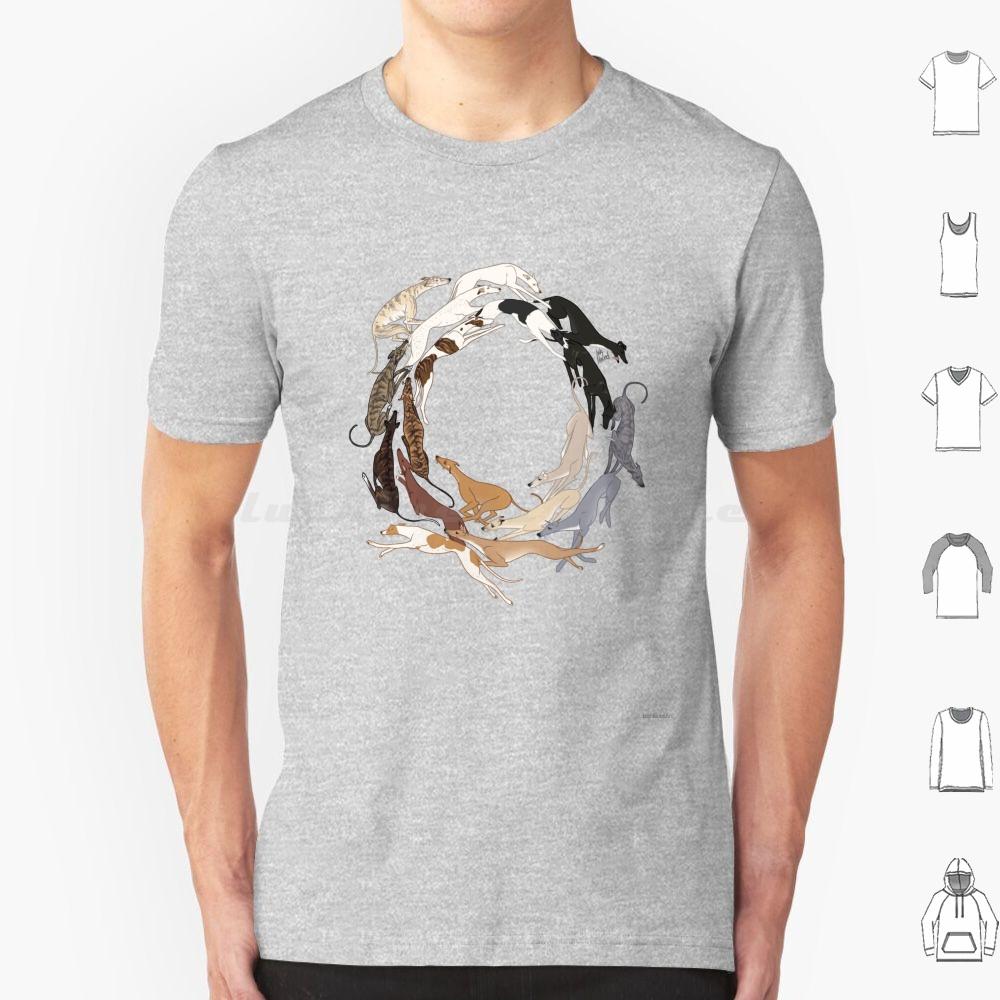 Футболка Greyt Hound Romp 6XL Хлопок Прохладная футболка Грейхаунд Борзая Грейхаунд Борзая Гальго Лурчер Уиппет Итальянская борзая Собака Тигровая
