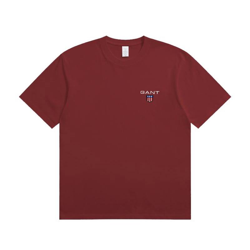 Gant 2026 Men's and Women's Summer Embroidered Pure Cotton Round Neck T-shirt