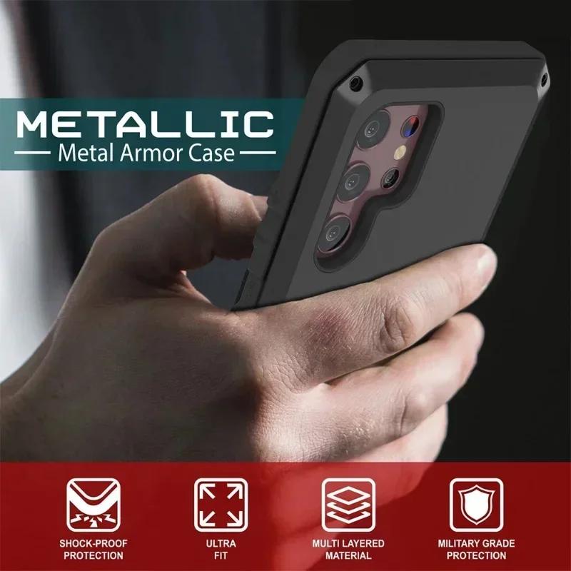 Чехол для Samsung S26 S25 S24 S23 Ultra Plus Чехол Защита повышенной прочности Doom Armor Металл Алюминий Телефон Роскошный Чехол