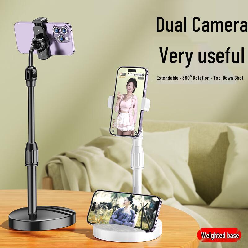 BZBC Multi-functional Telescopic Phone Stand: Desktop & Overhead Holder for Streaming, Exams, & Online Classes