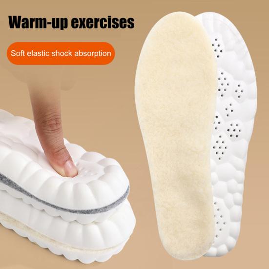 Теплые шерстяные стельки Зимние пушистые вкладыши для обуви Мягкие дышащие сменные внутренние стельки для женской и мужской обуви, ботинок, тапочек