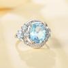 Великолепное кольцо с натуральным небесно-голубым топазом, дизайн с несколькими драгоценными камнями, модное, легкое, роскошное, женская одежда для юбилеев и банкетов, изысканные ювелирные изделия