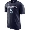 Minnesota Timberwolves American Letter And Number Print Casual Sports Crew Neck Short Sleeve T-Shirt Men T-Shirt Navy-Blue DR6387-425