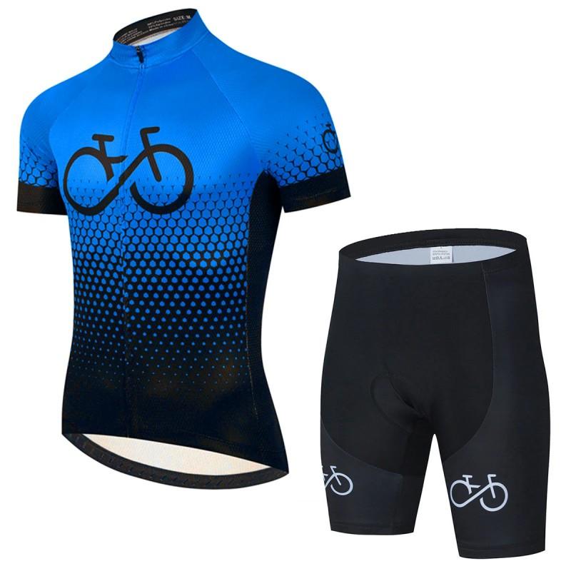 Mens Cycling Jersey Bib Shorts Set Breathable Quick-Dry Performance Wear Mountain Bike Ride