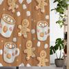 Пряничный человечек Рождественская шторка для душа с 12 крючками, штора для окна, украшение для ванной комнаты 180x180см