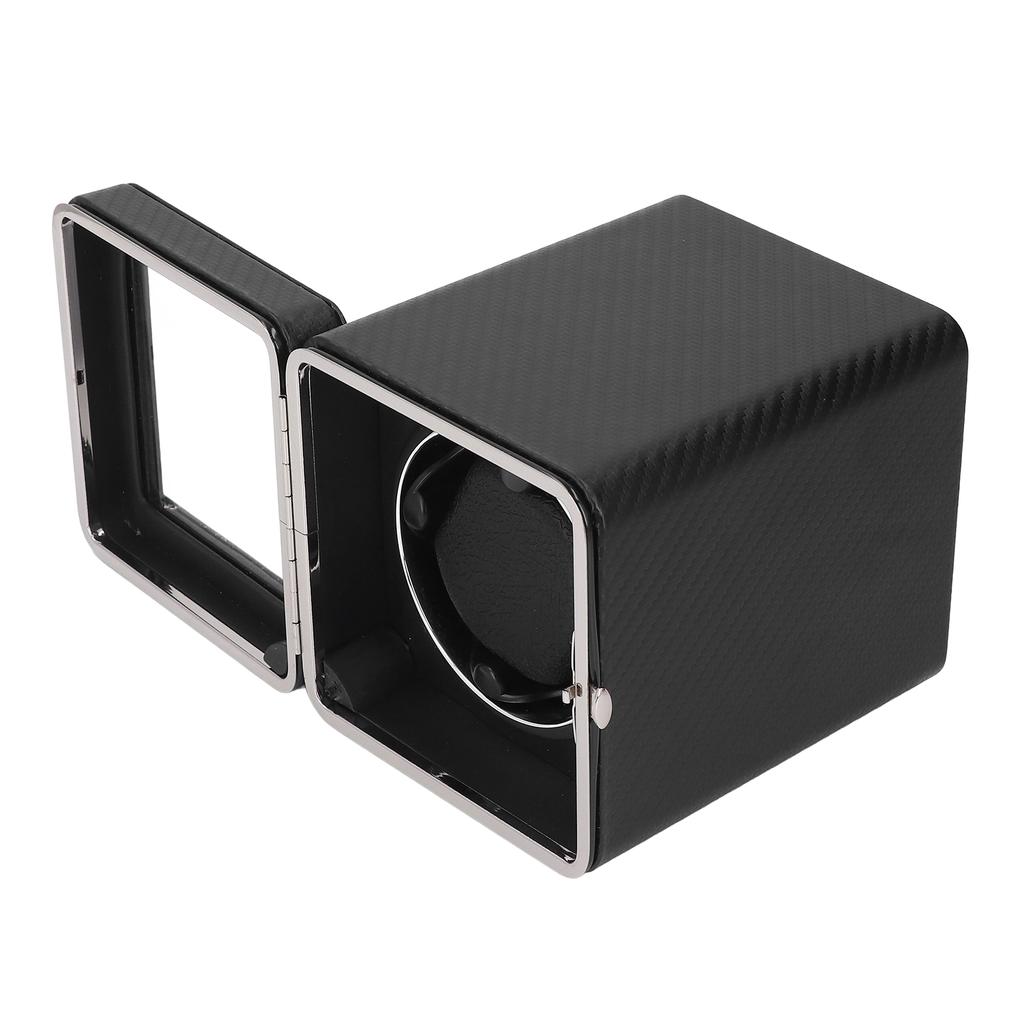 Single Watch Winder Automatic Rotation 4 Modes Mesh Texture Leather with LED Light Super Quiet
