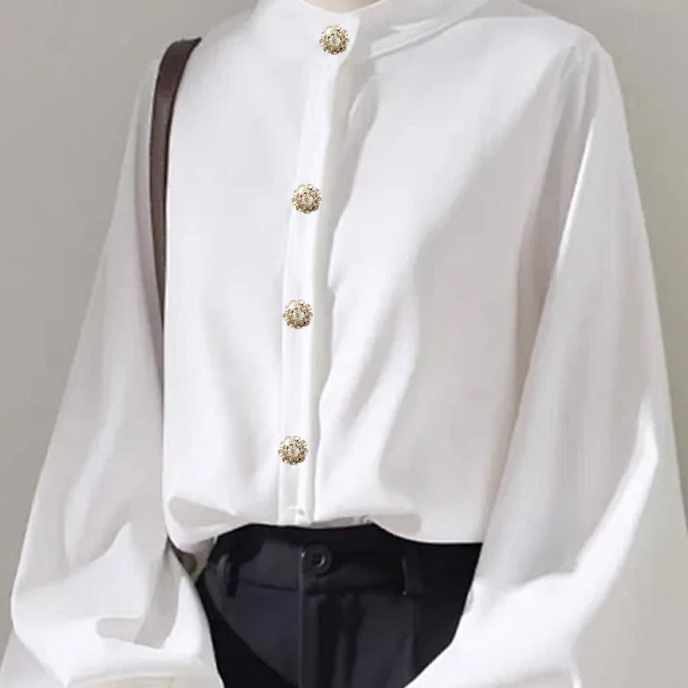 Rhinestone Rhinestone Button Cover DIY Accessories Alloy Shirt Flower Dress N Box Decoration Cu M2N8