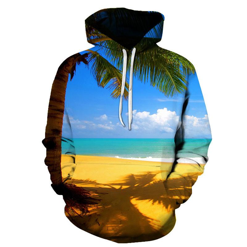 New Autumn New Men's Funny Casual Pullover 3D Printing Cool Sunny Beach Street Women's Hoodie All-match Tops