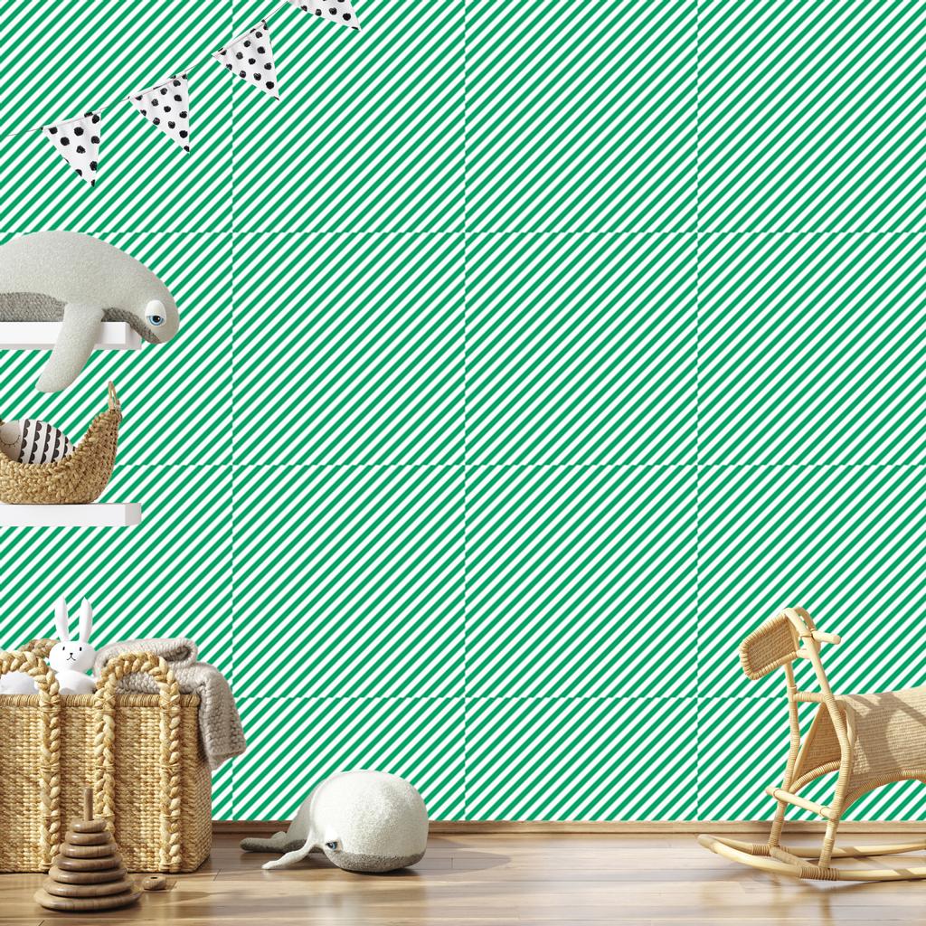 Sea and mint stripes wallpaper for living room and bedroom 50x1000