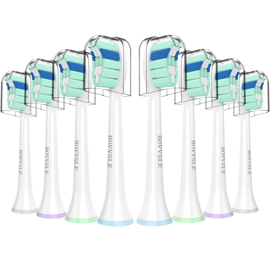 BOVVSLE Replacement Brush Heads for Philips Sonicare Electric High Toothbrushes, Coverage, 8-Pack