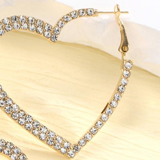 1 пара женских серег в форме серег со стразами, индивидуальное висячее сердце, преувеличенное вечерние, клубные свидания