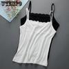 Women's Slim Fit Large Top with Strap Tank Top Spring and Summer Lace Underlay Black White