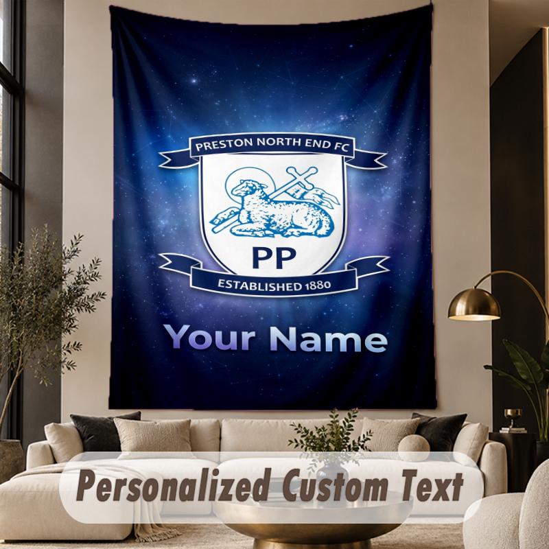 Custom Text Tapestry Preston North End Print Wall Tapestry Indoor Living Room Wall Decor