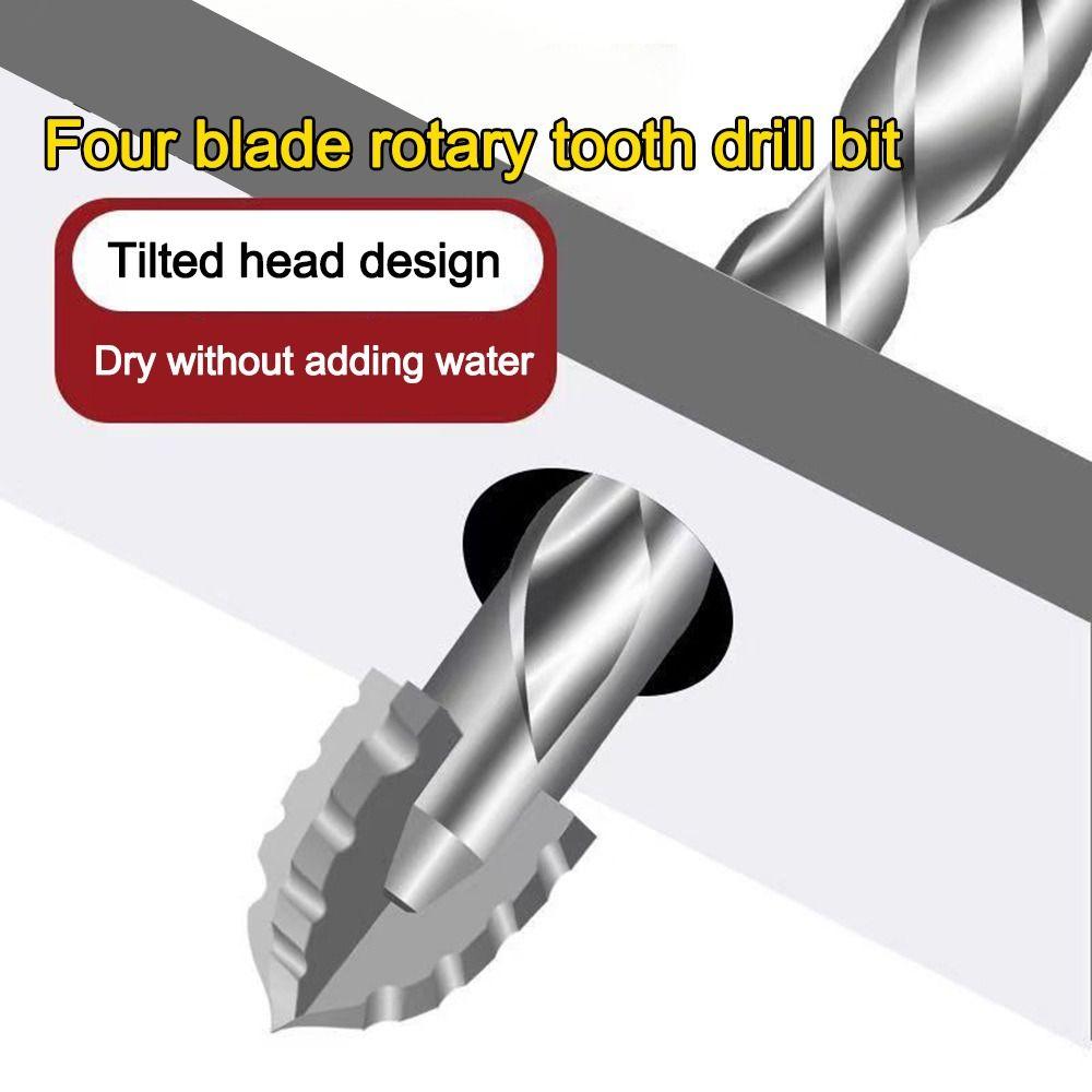 Четырехгранное сверло по плитке со скошенной головкой, набор сверл с шестигранным хвостовиком, инструмент для сверления