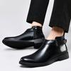 Fashion 2024 Winter Plus Velvet Leather Men Chelsea Boot Brand Designer Dress Boots Men Fashion Casual  Business Ankle Boots Big Size 48