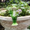 1Pcs Gardening Courtyard Bonsai Ornaments Decorative Crafts Cute Cartoon Sitting Down Frog Pot Resin Garden Home Decorations New