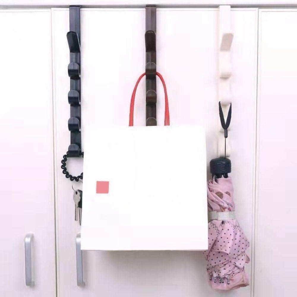 Traceless Door Hanger Hooks 5 Hooks Hanging Rack New Coat Hook for Clothes Bag Caps Purse