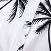 White/Black Men's Summer Casual Hawaiian Beach Loose Collar Flower Short Sleeve Shirt Printed Button Plus Size