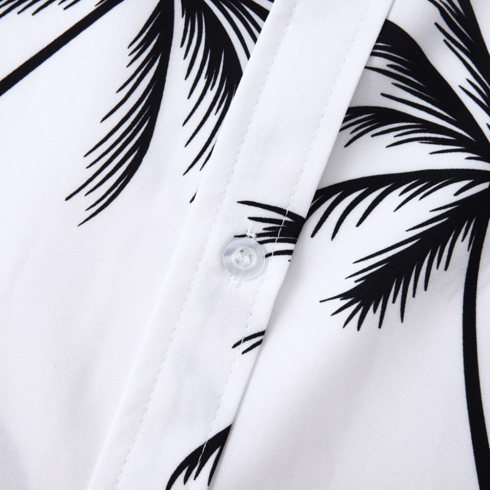 White/Black Men's Summer Casual Hawaiian Beach Loose Collar Flower Short Sleeve Shirt Printed Button Plus Size