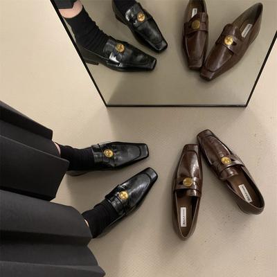 Винтажные коричневые туфли-лодочки Maillard из кожи, женские, 2025, осенние, новая коллекция, на мягкой подошве, одинарные туфли, туфли Мюли на одной педали