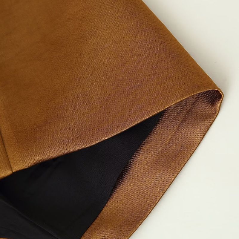 Kaslead New Women clothes Western Style Double Placket Satin Texture Top Trousers 8459556 7965556