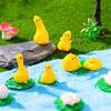10Pcs Cartoon Funny Yellow Duck Animal Miniatures Diy Resin Ornaments Fairy Garden Decoration Moss Terrarium Micro Landscape