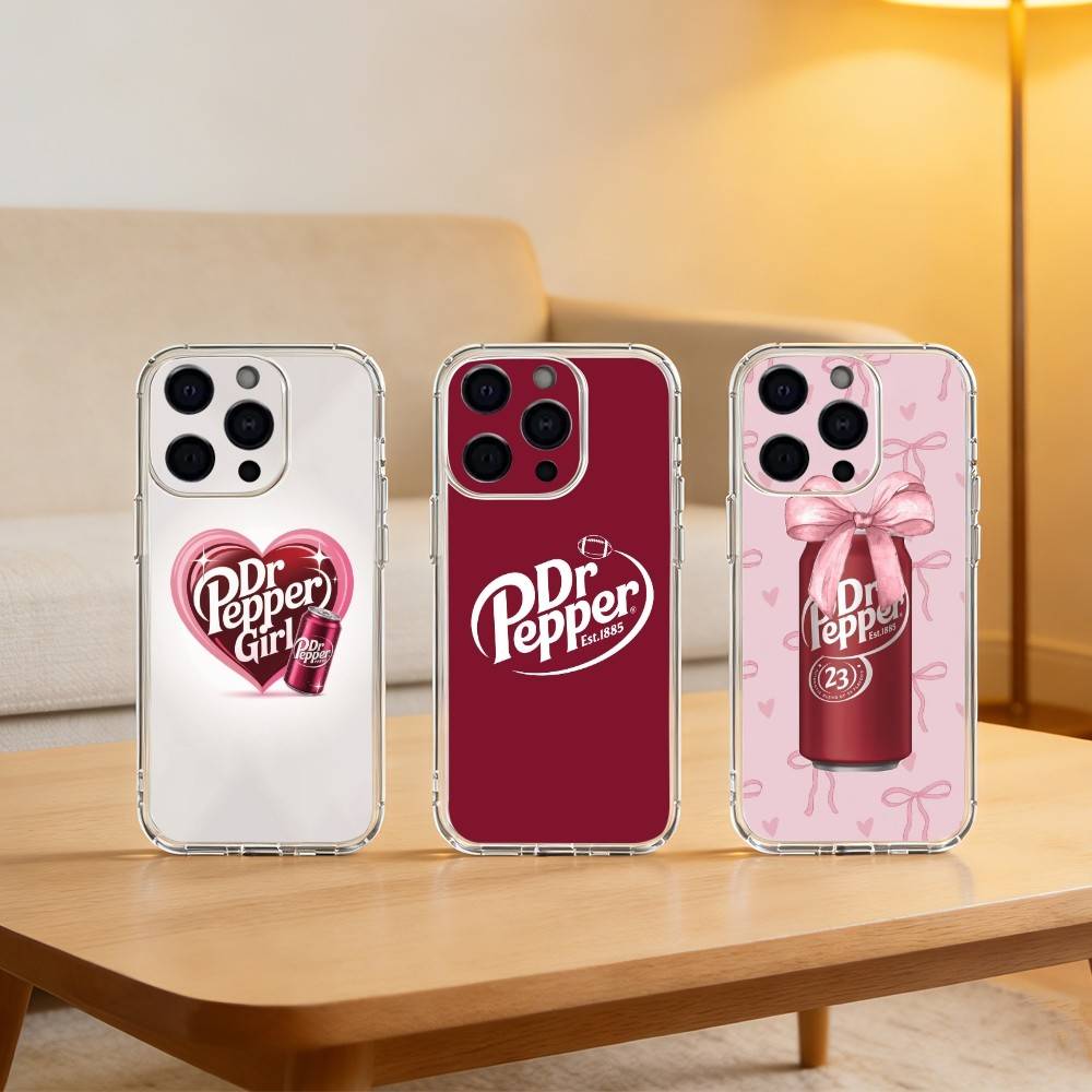 Бренд вишневого напитка D-Dr P-Pepper Чехол для телефона для iPhone 17 16 15 14 13 12 11 Mini Pro Max Plus Прозрачная крышка