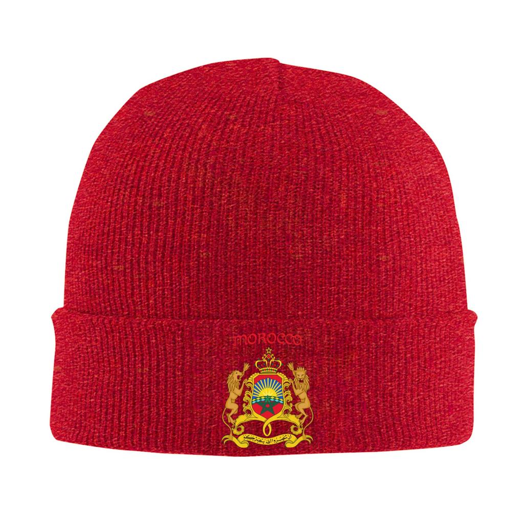 Unisex WomenMorocco Heart Flag Beanie Hats Y2K Cool Knitted Hat Autumn Winter Outdoor Caps Custom Elastic Bonnet Hats