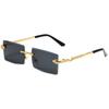 New Snake Shaped Frameless Square Sunglasses Metal Cut Edge Sunglasses Personalized Outdoor Ultraviolet-proof Glasses