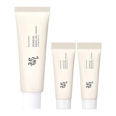 Рельефное Солнце: Рис + Пробиотики 50 мл + 10 мл*2 (70мл) SPF50+ PA++++ – Увлажняющий солнцезащитный крем для ежедневного использования, корейский