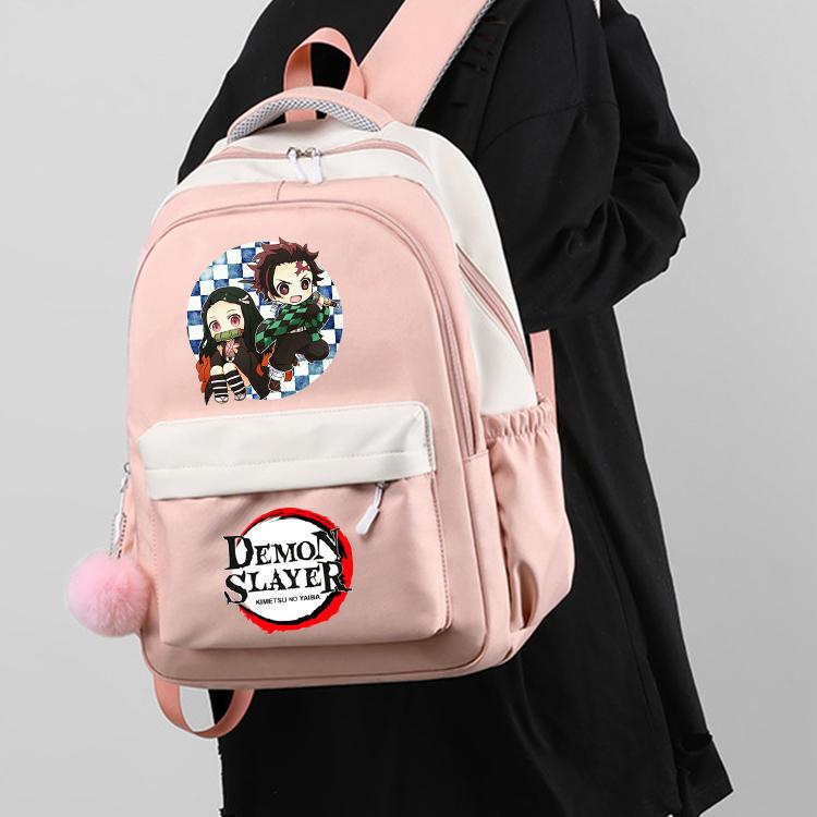 Аниме Demon Slayer, нейлоновый милый мягкий рюкзак, повседневная сумка для книг, школьная сумка для девочек, мальчиков, мужчин и женщин, дорожная сумка для отдыха Mochila