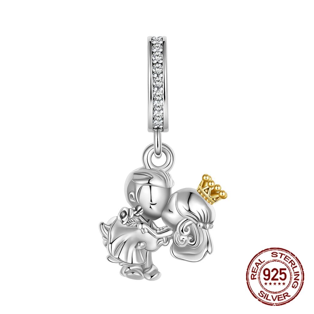 Copper Flower Birthday Gift Pendant Charms Beads Fit Original Bracelets Fine Diy Jewelry For Women Gift