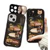 Applicable To Apple 15 Promax Mobile Phone Case IPhone 14 Coffee Bear Doll Pendant 13 Flip Mirror 12 Silicone