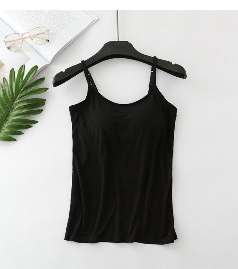 2025 New Modal Female Large Size No Steel Ring Integrated Five-finger Chest Pad Camisole Bottoming Shirt Slim Multicolor