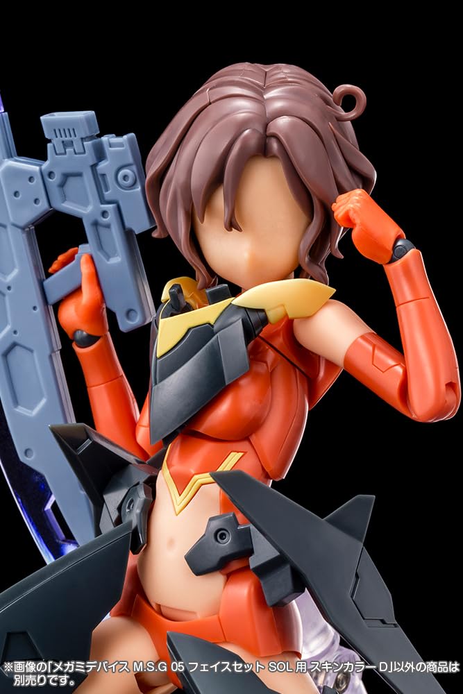 Kotobukiya Megami Device 05 Набор лиц для цвета кожи 19 мм Масштаб Пластиковый модельный набор M.S.G SOL, D, Прибл.. Высокий, 1/1