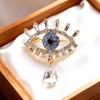 Decoration Luxury Badge Pin Crystal Pendant Rhinestone Eye Brooches Mini Banquet Clothes Pin  Party