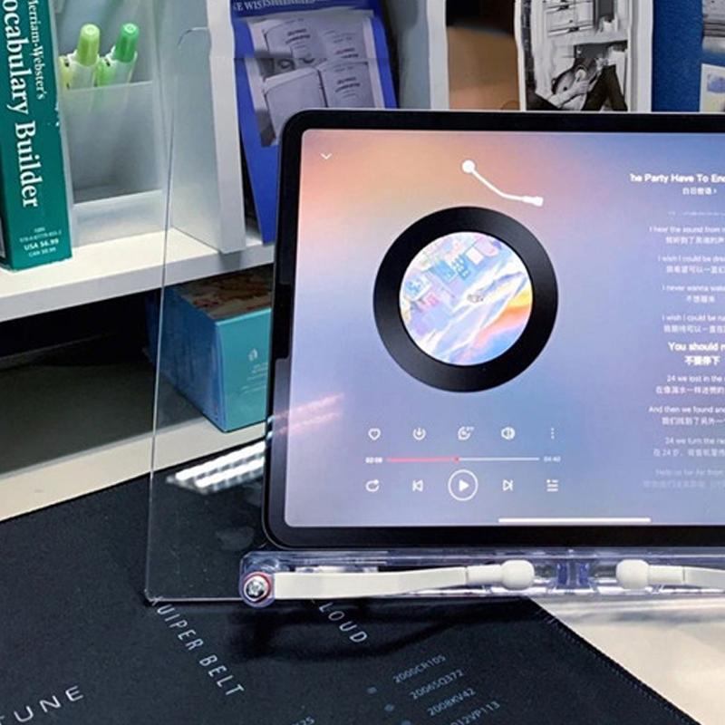 Clear Acrylic Book Stand 180 Degrees Rotation Easy To Read Portable Book Display Easel for Computers