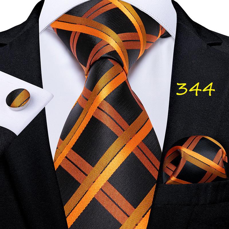 Dibangu Дизайнерский мужской галстук в полоску с цветочным принтом, шелковый галстук, нагрудный квадрат, запонки, комплект галстуков на шею, костюм для свадебной вечеринки