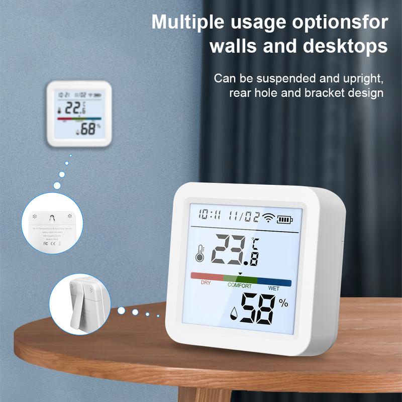 Tuya Smart WiFi/Zigbee Датчик температуры и влажности Гигрометр для помещений Термометр с ЖК-дисплеем Поддержка Alexa Google Home
