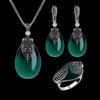 Старинные Женские Ювелирные Изделия Комплект Ожерелье Серьги Кольца Набор Листьев Капли Воды Ожерелье Серьги Набор Ожерелье Серьги Кольцо Ювелирные Наборы Женские Ювелирные Наборы